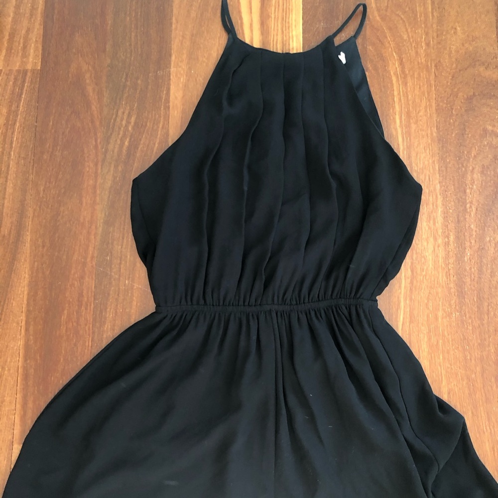 lush black chiffon romper size XS